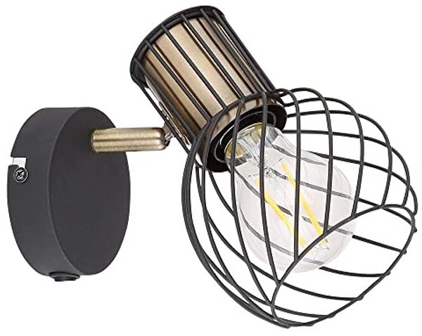 Wandlampe, beweglich, Käfig-Design, schwarz, H 16,5 cm