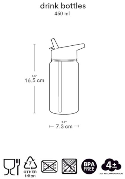 A Little Lovely Company Trinkflasche Trinkflasche 450ml mit Trinkhalm Wasserflasche Kinderflasche Bild 6