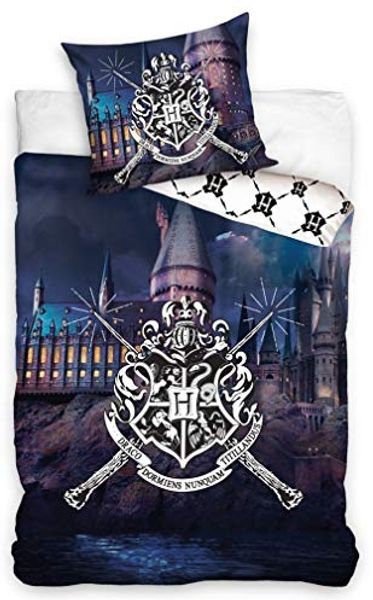 Harry Potter Hogwarts bläuliches Bettwäsche-Set 100 % Baumwolle