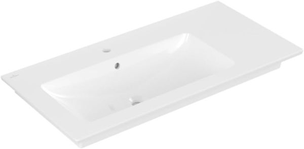 VILLEROY & BOCH VENTICELLO Waschbecken Keramik 100 cm breit, Weiß, Becken links, mit Überlauf