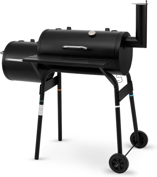 tepro BBQ Smoker Grill Wichita, mit 2 Grillkammern, Rädern und Thermometer im Deckel, Maße ca. 112 x 63 x 116,5 cm, Schwarz