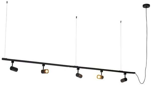 Qazqa Schienensystem-Sets Iconic jeana, ohne Leuchtmittel, Warmweiß, QAZQA Schienen­leuchte, gu10, Schwarz, Stahl, Modern