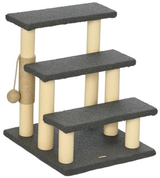 PawHut Kratzbaum Katzentreppe, drei Stufen, Spielball, BxTxH: 45x40x48 cm