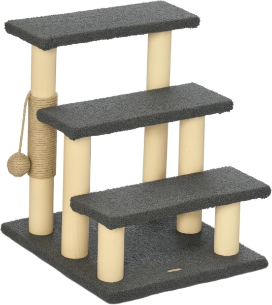 PawHut Kratzbaum Katzentreppe, drei Stufen, Spielball, BxTxH: 45 x 40 x 48 cm