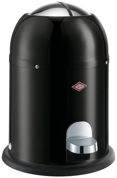 Wesco Mini Master Kosmetik-Treteimer, Abfalleimer, Mülleimer, Kosmetikeimer, Stahlblech, Schwarz, 6 L, 180112-62