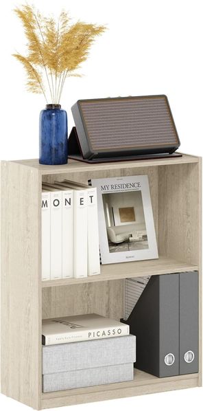 Furinno Bücherregal, 2 Etagen, offenes Regal, Metropolitan Pine