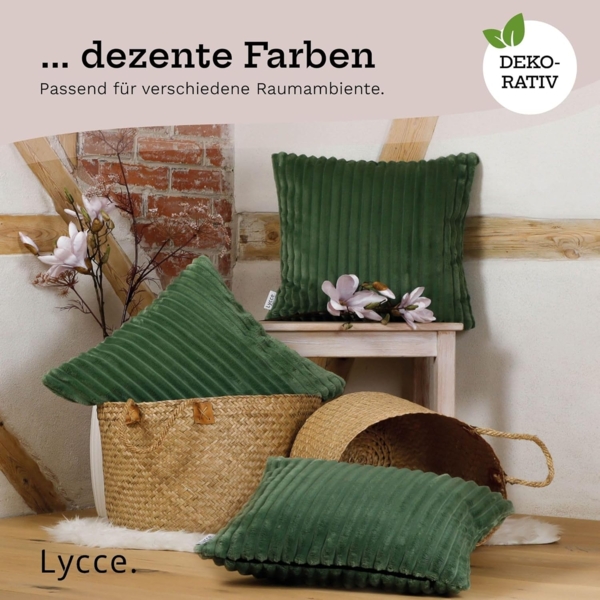 Lycce Dekokissen Kissenbezug Deluxe aus extra breitem, flauschigem Cordstoff 50x50cm Bild 7