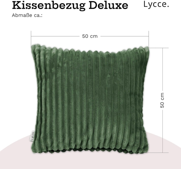 Lycce Dekokissen Kissenbezug Deluxe aus extra breitem, flauschigem Cordstoff 50x50cm Bild 3