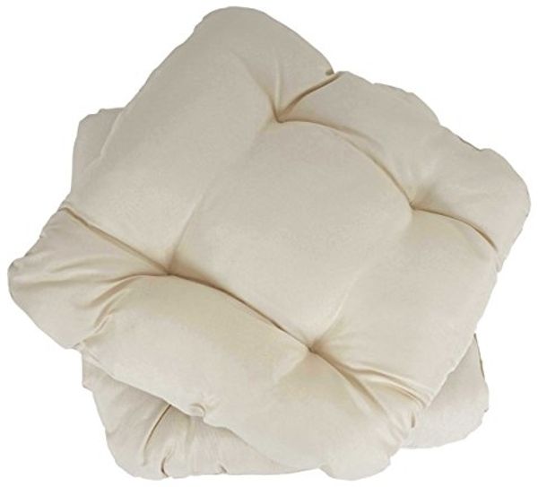 2er-Set Sitzkissen Dublin, Stuhlkissen Kissen, 41x38x8cm ~ creme