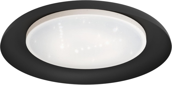 Eglo 99703 Deckenleuchte PENJAMO Stahl schwarz, Kunststoff m. Kristalleffekt weiss 3x7,3W H:6,5cm Ø:46,5cm 3000K