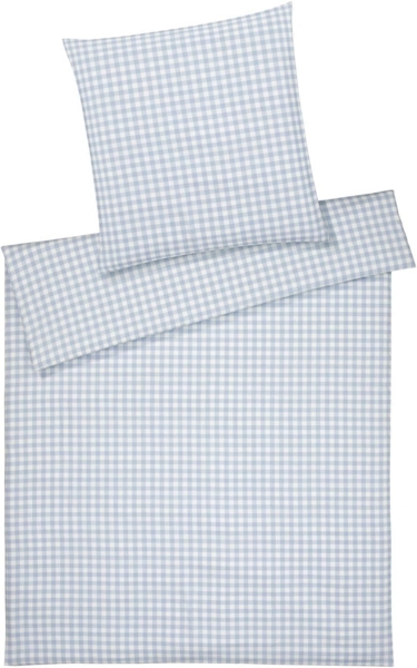 elegante Soft-Flanell Bettwäsche Christie hellblau|135x200 cm + 80x80 cm