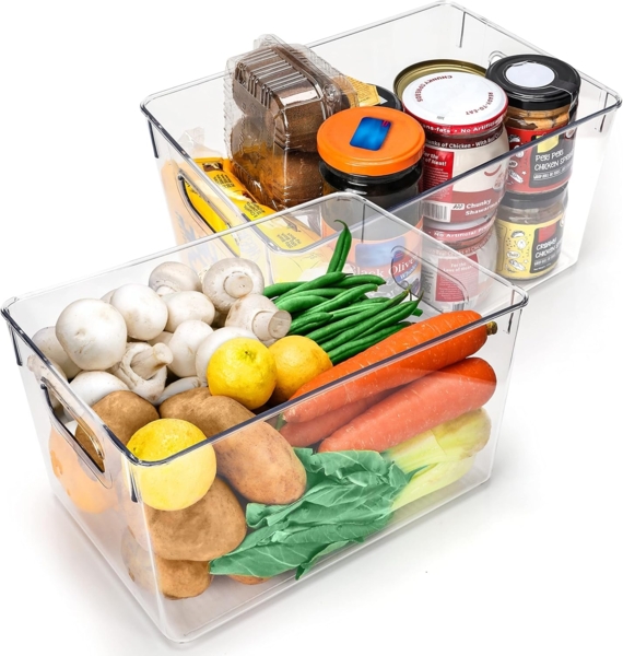 Kurtzy Frischhaltedose Kurtzy 2er Pack Kühlschrank Organizer für Küche & Schränke -, Kunststoff, (2-tlg)