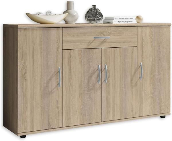 LILLY Kommode in Sonoma Eiche Optik - Modernes Sideboard mit viel Stauraum für Ihren Wohnbereich - 118 x 70 x 30 cm (B/H/T)