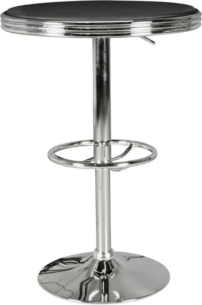 Wohnling 'KING' American Diner Bartisch, rund, Aluminium Kunstlederbezug, Ø 60 cm