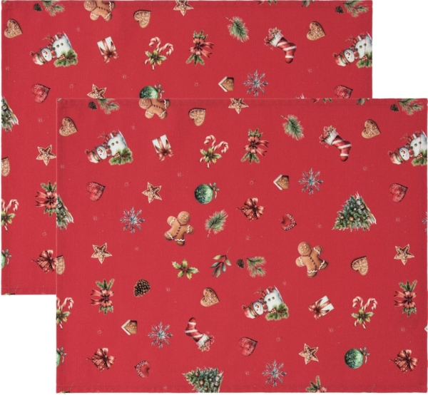 Erwin Müller Platzset Tischset "Noel" 2er-Pack, Baumwolle Motiv