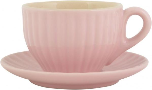 Laursen - Espressotasse Mynte Rosa 2052-07 Mokkatasse mit Unterteller Landhaus