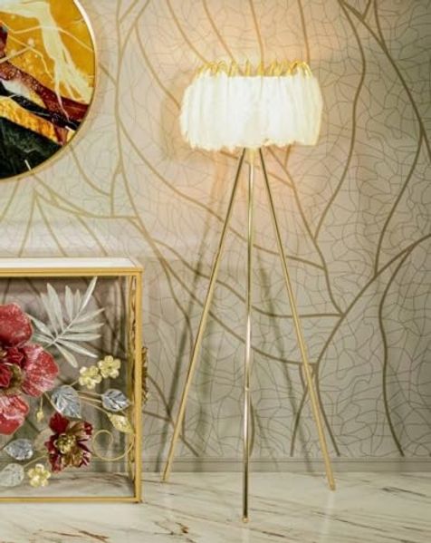 Dmora Stehlampe Blufi Weiß Schirm Fassung e27