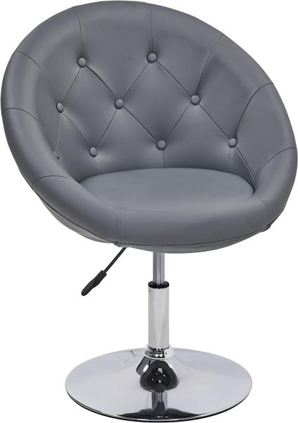 Duhome Sessel Farbenvielfalt höhenverstellbar Kunstleder Clubsessel Coctailsessel Loungesessel - TYP 509A, Farbe:Grau, Material:Kunstleder