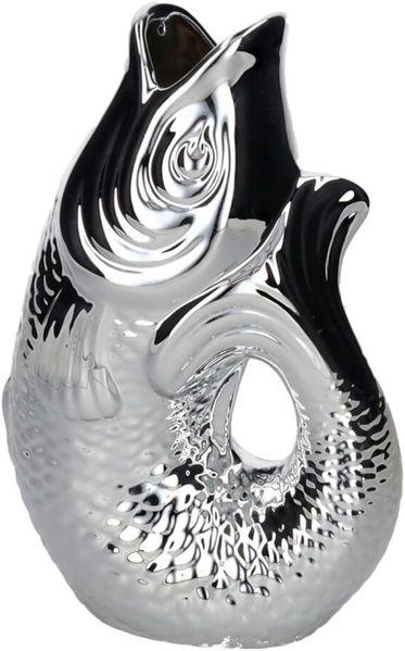 Giftcompany Dekovase Monsieur Carafon Vase / Karaffe Fisch S silber 1,2l (Vasen)