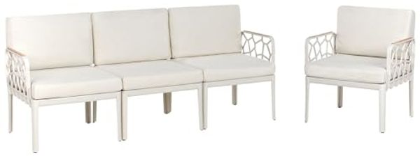 Gartensofa Set 4-Sitzer ERICHE Hellbeige Bild 5