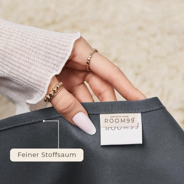 ROOM99 Vorhang mit Ösen Laurel 180x280 cm Breite x Höhe Verdunkelung Blickdicht Schiebegardinen Curtain Wohnzimmer Schlafzimmer Dunkelgrau, 1 Stück Bild 3