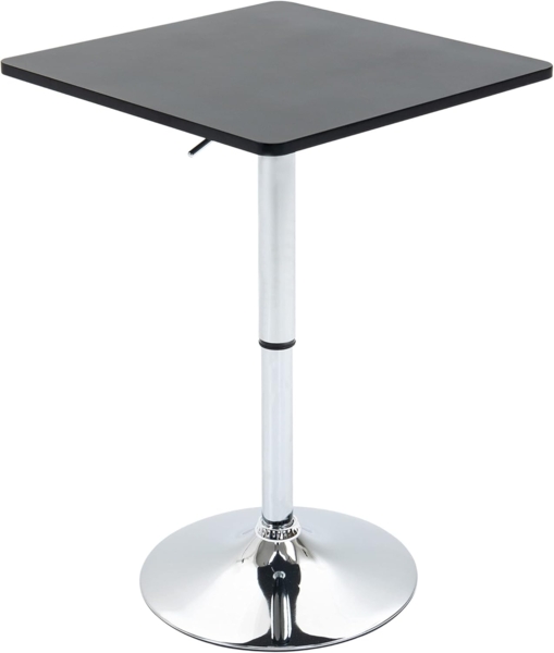 HOMCOM Bartisch Höhenverstellbar Stehtisch mit Drehbar Tischplatte, rutschfest Küchentisch für Wohnzimmer, Esszimmer, Schwarz, 60 x 60 x 69-93 cm