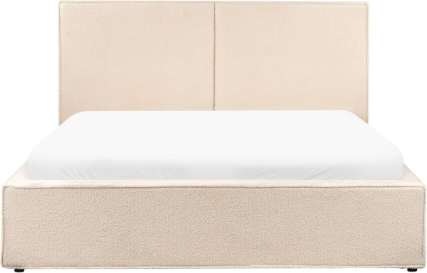 Bett mit Stauraum Bouclé MOISSAC 160 x 200 cm Beige