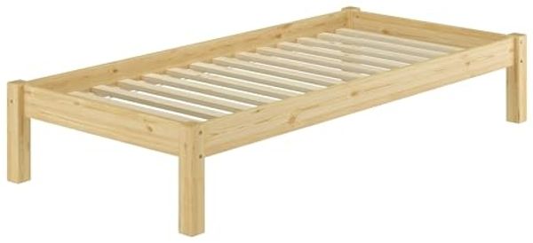 Einzelbett Kiefer natur 80x200 Massivholzbett Futonbett Bettrahmen Rollrost 60.35-08