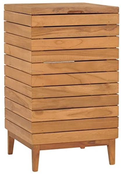 vidaXL Wäschekorb 40×40×70 cm Teak Massivholz