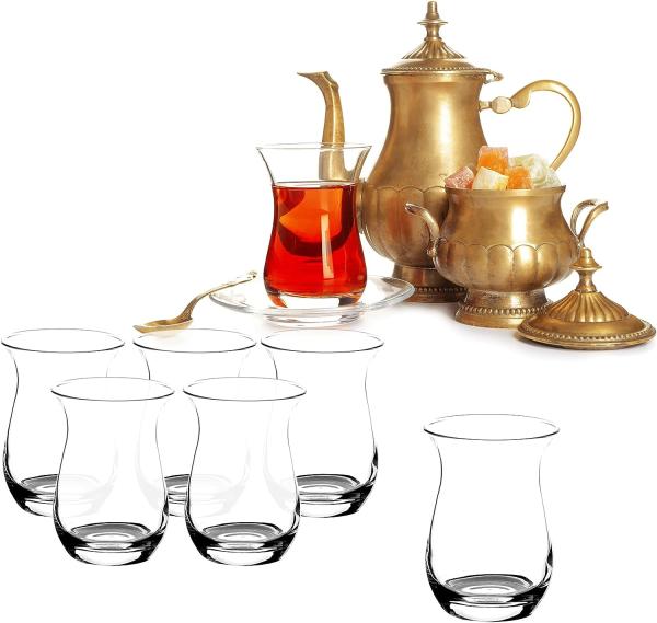 Pasabahce Grosse Türkische Teegläser, Orientalisches Teeglas 6 Stück, Galata 42611