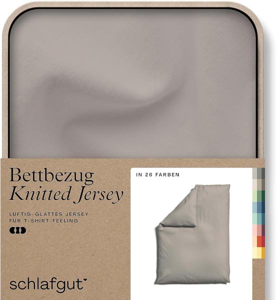 Bettbezug Knitted Jersey uni, aus Bio-Baumwolle mit Elasthan, Reißverschluss, Schlafgut (1 St), bügelfrei, Mix & Match Bettwäsche: passender Kissenbezug erhältlich