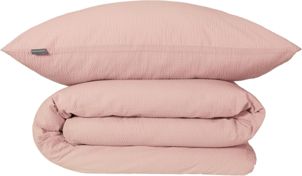 Schiesser Bettwäscheset Laura - Baumwoll Seersucker - 2-teilig - 135 x 200 cm - Hellrosa