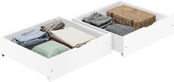 Zweiteiliger weißer Bettkasten Massivholz Buche 90.10-BS35W Bild 3