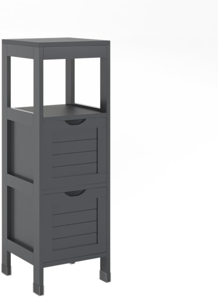 Vicco Midischrank Grau 30x89 cm mit 2 Schubkästen, Vilda