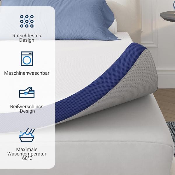 Avenco Topper 140x200,7.5 cm Höhe Matratzentopper aus Gel Memory Foam und Bambusfasern,Matratzenschoner mit Abnehmbarem und Waschbarem Bezug,CertiPUR-US zertifiziert und öko-tex Bild 7
