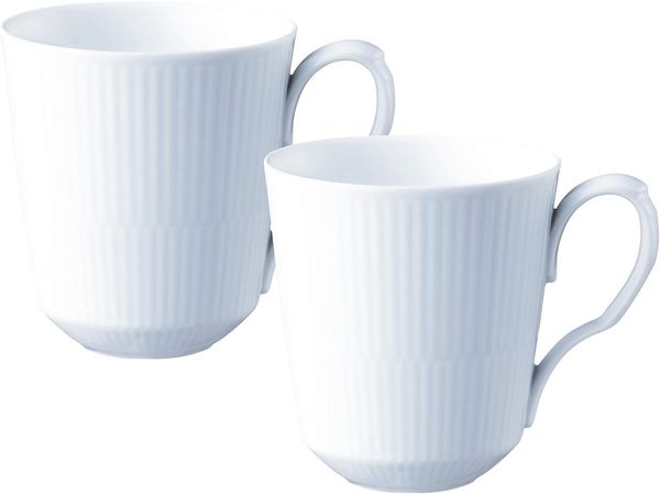 Royal Copenhagen White Fluted Mug Large 2 Stk.