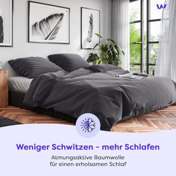 Wolkenfeld Kissenbezug Renforcé Kissenbezug Baumwolle - Natürlich weiches Schlafgefühl, (1 Stück), Größe 80x80, 40x80 und 70x90 cm, versteckter Reißverschluss Bild 4
