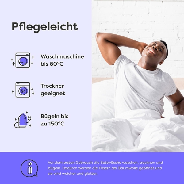 Wolkenfeld Kissenbezug Renforcé Kissenbezug Baumwolle - Natürlich weiches Schlafgefühl, (1 Stück), Größe 80x80, 40x80 und 70x90 cm, versteckter Reißverschluss Bild 5