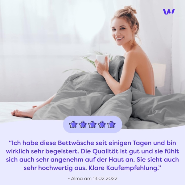 Wolkenfeld Kissenbezug Renforcé Kissenbezug Baumwolle - Natürlich weiches Schlafgefühl, (1 Stück), Größe 80x80, 40x80 und 70x90 cm, versteckter Reißverschluss Bild 3