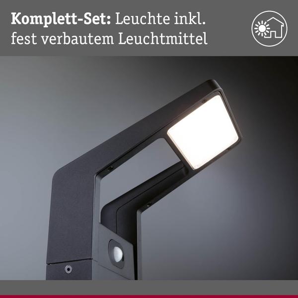 Paulmann 94860 LED Pollerleuchte Juntea Bewegungsmelder Anthrazit IP44 3000K Bild 3