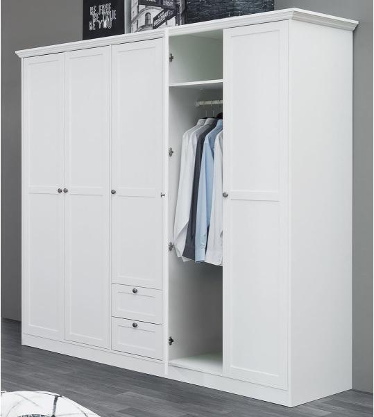 Kleiderschrank >Landsted< in Weiß - 190x200x67cm (BxHxT)