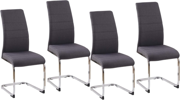 HTI-Line Freischwinger Schwingstuhl SallyC Grau 4er (Set, 4 St), Freischwinger Esszimmerstuhl