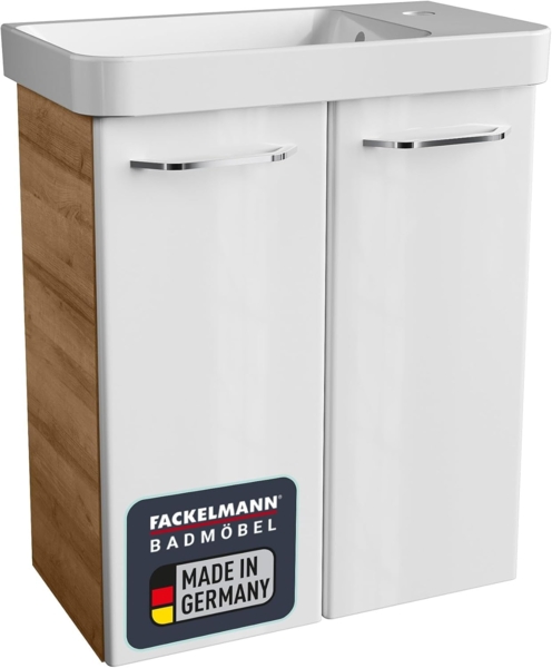 Fackelmann MILANO Gäste-WC Set 55 cm, Braun hell/Weiß, 2-teilig