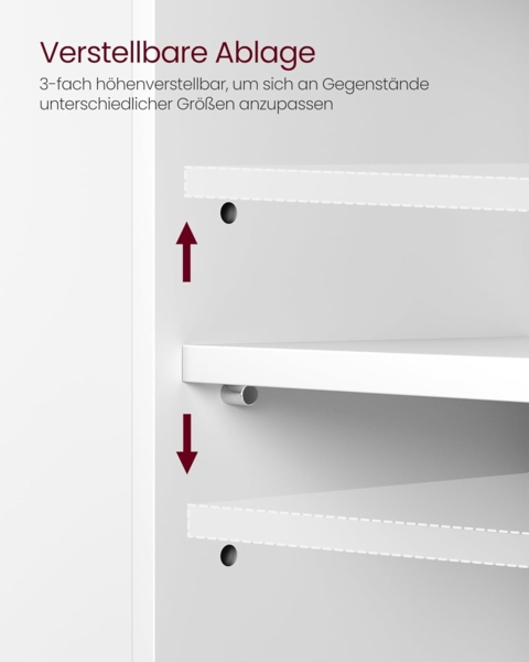 VASAGLE Waschbeckenunterschrank, Badezimmerschrankmit 3 große Schubladen, 2 Fächer, auch für Waschbecken mit Beckensäule, Badezimmer-Unterschrank mit Füßen, 30 x 70 x 64 cm, wolkenweiß BBK504W01 Bild 8