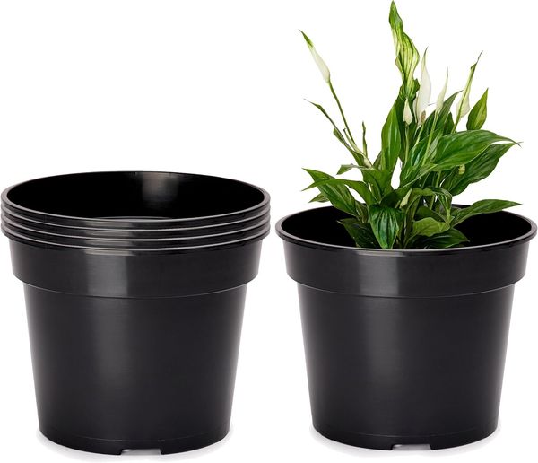 Garronda Blumentopf Kunststoff rund Pflanztopf Kräutertopf Anzuchttopf für Garten GD-0025 (5 St)