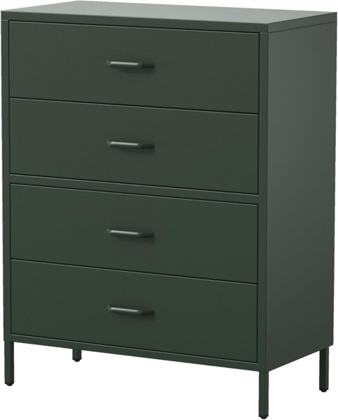 Jan Nowak Metall Kommode mit Schubladen - Carla | Komodenschrank für Schlafzimmer, Wohnzimmer, Kinderzimmer | Industrial Loft Style | Schubladenkommode Glitzernd | 80 x 101,5 x 40 cm | Flaschengrün Bild 6