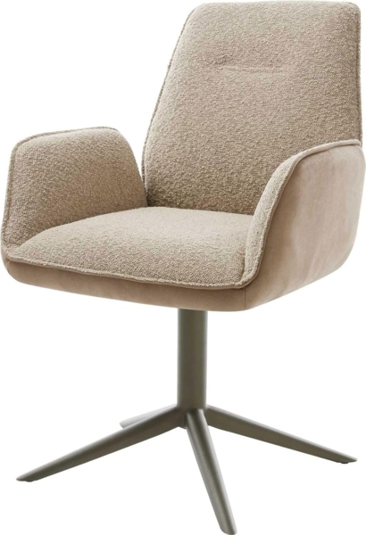 Drehstuhl Zoa-Flex Materialmix Schlamm Fußkreuz Effektfinish Titan 360° drehbar Wippfunktion Taschenfederkern