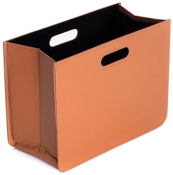 CREEDWOOD Zeitungsständer ZEITUNGSKORB "BUSINESS", Cognac Braun, Magazinsammler
