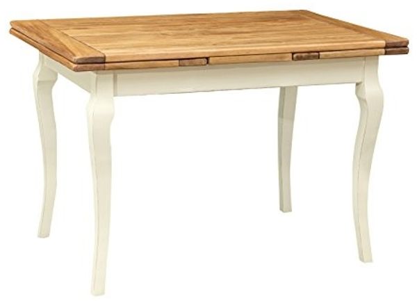 Biscottini Esstisch ausziehbar Made in Italy 120x80 cm | Esstisch Holz massiv | Küchentisch ausziehbar