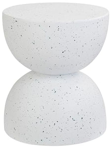 Beistelltisch CAORIA Terrazzo Optik Weiß